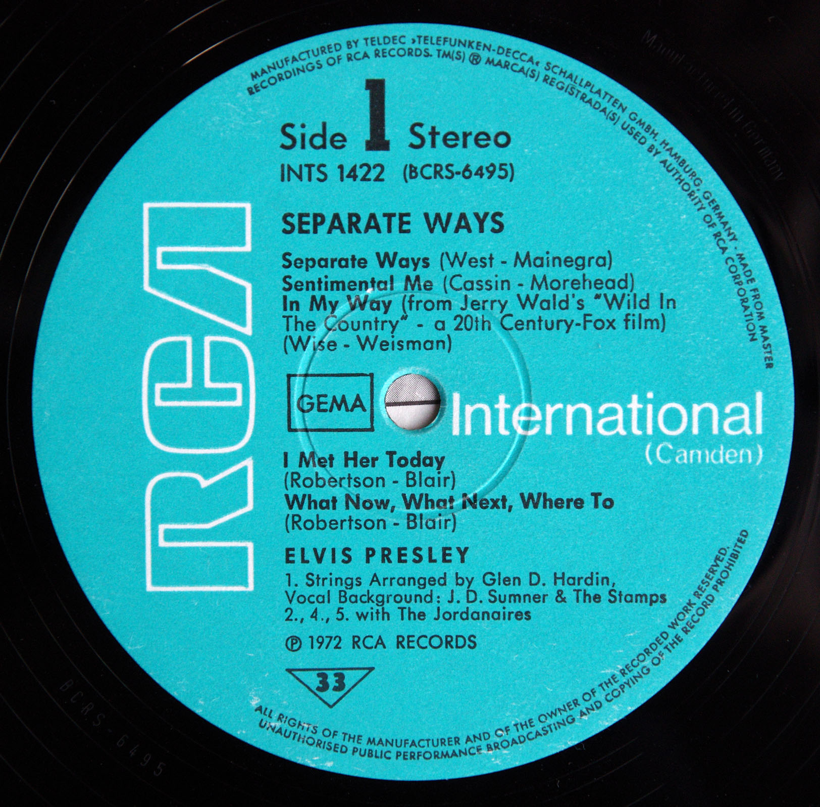 Elvis Presley  Separate Ways : LP A